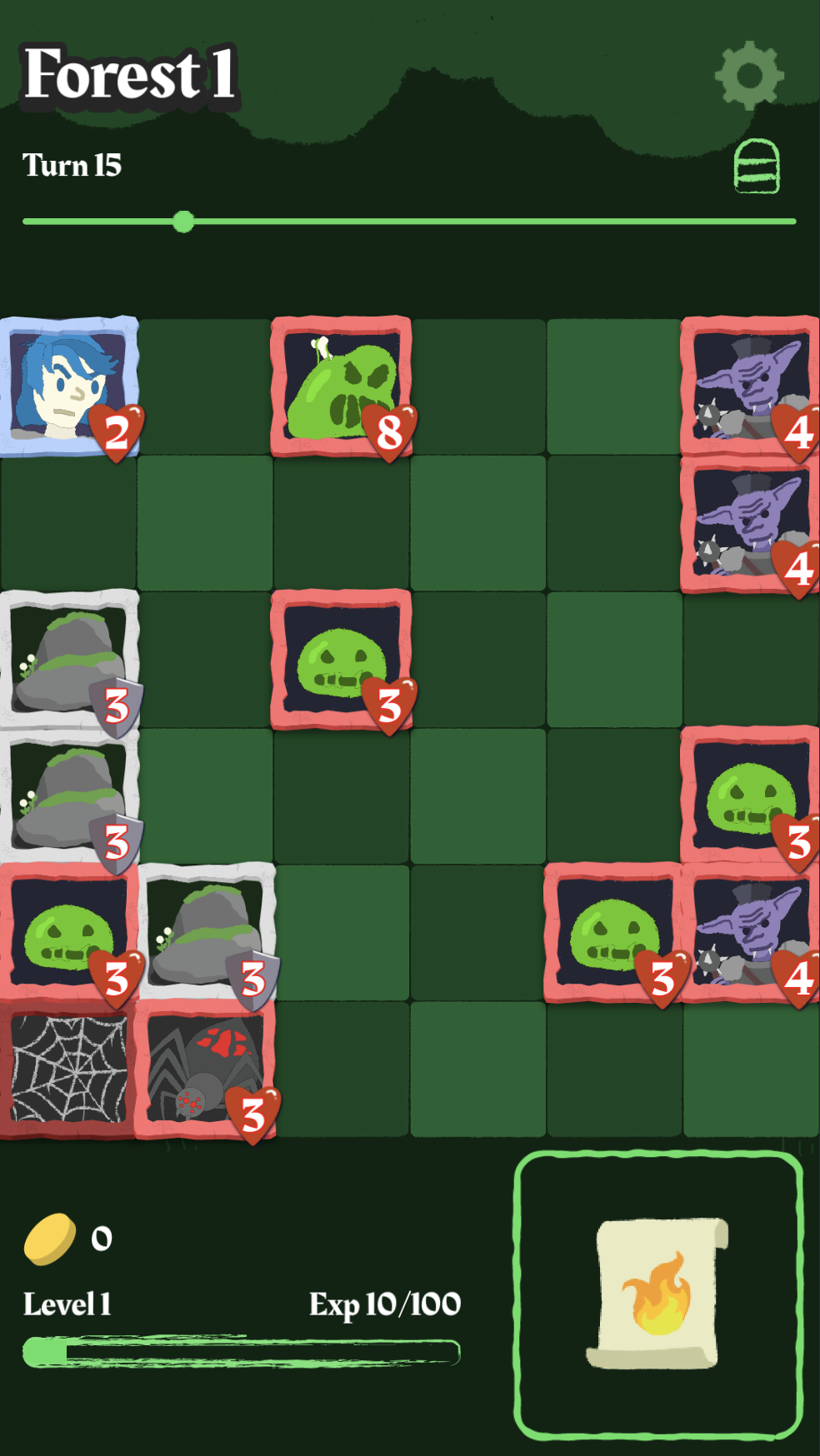 RogueSlide forest level gameplay